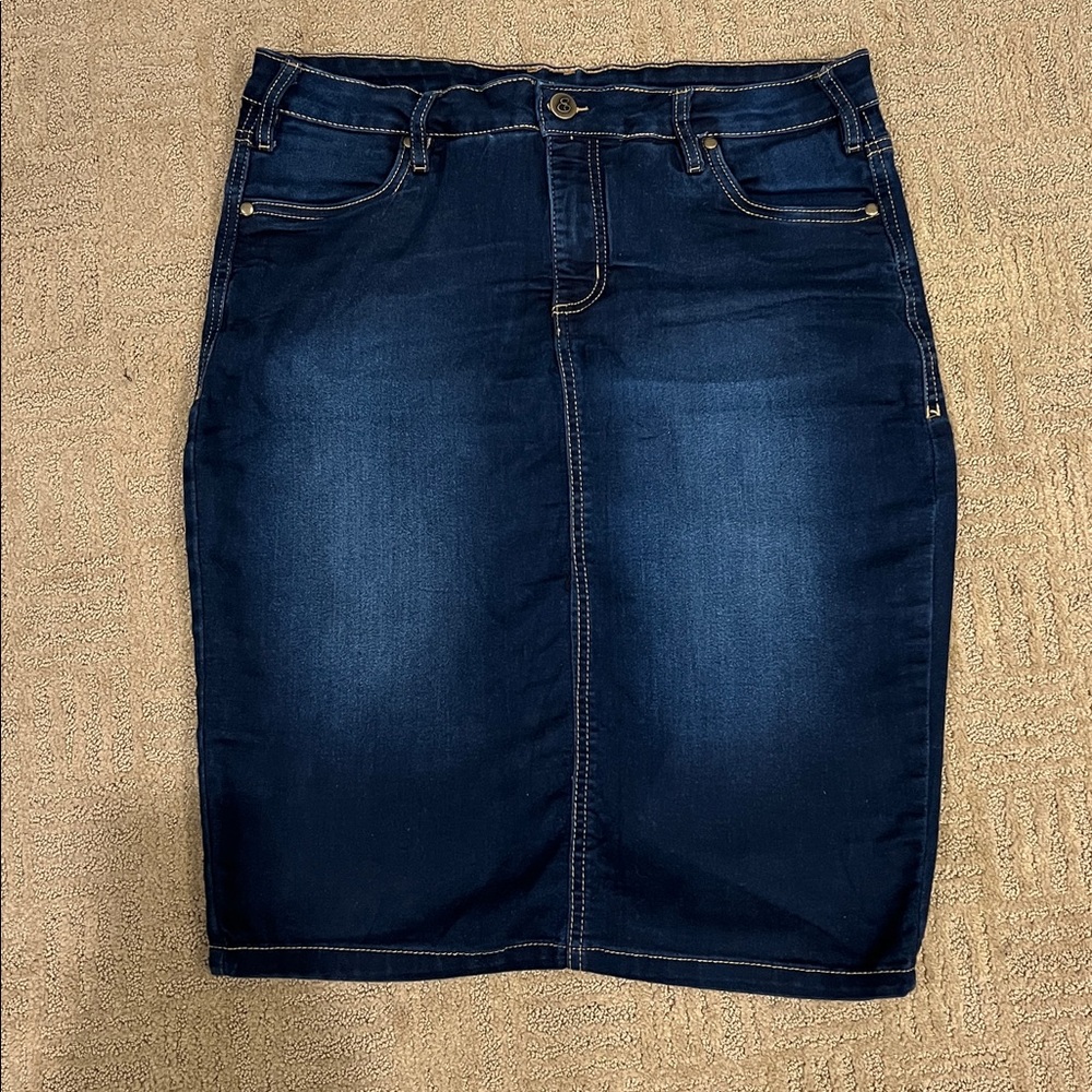Dark Blue Denim Skirt